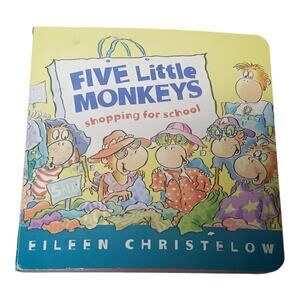 Five Little Monkeys Go Shopping for School Eileen Christelow Board Book